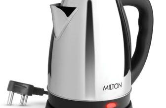 Milton Appliances Go Electric Kettle 1.8 Litre I 3X Protection – Dry Boil, Auto Shut Off, Overheat I 1350 Watt I Super Fast Boiling I Stainless Steel I 360° Power Base I 1 Year Warranty