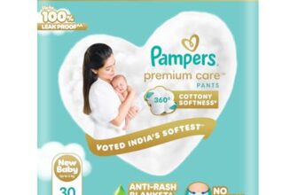 Pampers Premium Care Pant Style Baby Diapers, Newborn (XS), 30 Count, Upto 5 kg, All-in-1 with 360 Cottony Softness Diapers