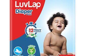 LuvLap Diaper Pants Small (SM) 4 to 8Kg, 38 Count, Baby Diaper Pants, with Aloe Vera Lotion for rash protection, with upto 12 Hour protection