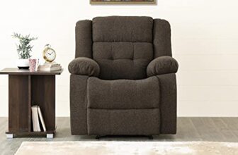 Home Centre | Helios Zurich | Fabric | Solid Wood | 1 Seater Recliners | Brown | 2 Year Warranty