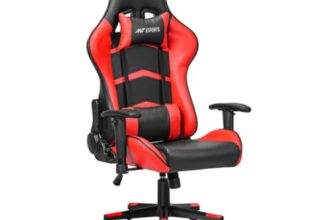 Ant Esports 9077 Ergonomic Gaming Chair, Multifunctional Gaming Chair with Premium PU Leather Upholstery, 2D Armrest, Integrated Neck and Lumbar Support, & 180° Recline – Back & Red
