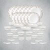 La Opala Opal Glass Crockery | for Family of 6 | Dinner Set 35 pcs Spring Meadows | Plates & Bowls for Dining | Microwave Safe | 100% Vegetarian | Extra Strong | Extra Light & White