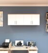 Spyder Home Decore Craft Matte Finish Ea115 Wall Mounted 4 Door Kitchen Cabinet Multi-Purpose Cabinet for Kitchen, Living Room & Bedroom Color: White & Oak || Assembly -DIY (Do-It-Yourself)