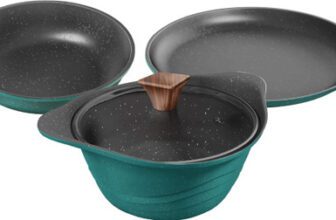 Preethi Artistic Die Cast Non Stick Set 27cm Tawa,24cm Fry Pan,Kadai 24cm With Glass Lid Non-Stick Coated Cookware Set(Aluminium, 3 – Piece)