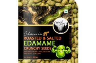 Forest Found Roasted & Salted Edamame (300g) Beans | 46% High Protein & 14% Fiber | Oil-Free Vacuum Roasted Crunchy Seeds | Low Carb, Plant-Based Protein Healthy Snack | Young Green Soybeans