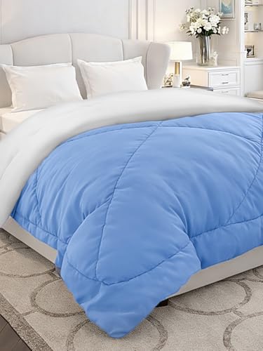 Monte Carlo Polyester Comforter Single Bed | 200 GSM Lightweight & Reversible | Soft Quilt for Mild Winter | Easy Care All Season Comforter (Charcole) | 59 x 87 Inches