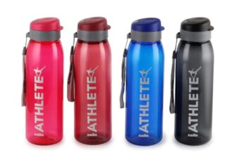 CELLO Athlete Water Bottles Set of 4 Pcs For Daily Use, 800 ml Each Multicolor | Stylish & Unbreakable BPA-Free Leakproof Freezer & Fridge Safe Flip Top Lid Water Bottle For School, Office & Travel