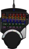 Zebronics Zeb-Max Atom One-Handed RGB Gaming Mechanical Keyboard, 37 Keys with 5 Macro Keys, Wrist Pad, Dedicated Volume Controller – Black