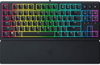 Razer Ornata V3 Tenkeyless – Low Profile Gaming Mechanical Membrane Wired Keyboard-Black-RZ03-04880100-R3M1