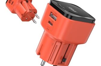 GM Travelease Lite 45Watt Type C & A Universal Travel Adapter with Lightning Fast Charging | 1Mtr 60W Cable Free | Surge & Overheat Protection | Charging for MacBook, iPhones & Android