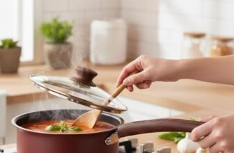 The Better Home 2.5mm Triply Saucepan (1.4L-16cm) with Glass Lid | Tryply Aluminium Kadai with Heavy Bottom | Gas & Induction Kadhai for Deep Frying (Red Saucepan)