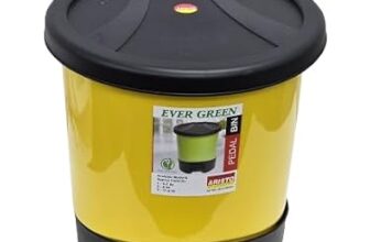 ARISTO Unique Modern Plastic Pedal Dustbin 8.0 LTR (Yellow)