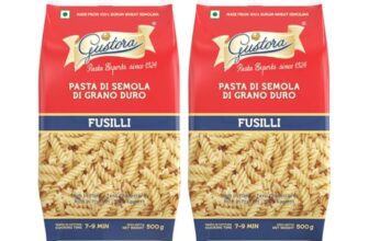 Gustora Fusilli Pasta Combo Pack Of 2 I Durum Wheat Semolina I Rich In Protein & Fibre I Zero Cholesterol I Cooking Time 10 Min I Vegetarian Pasta – (500 Gm X 2)