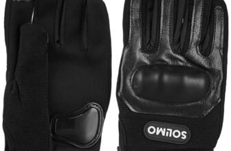 Amazon Brand – Solimo Full Finger Bike Riding Gloves with Hard Knuckle Shell | Semi-Leather | Breathable | Hand Protection for Gym, Hiking, Cycling & Travelling | Medium (Black)
