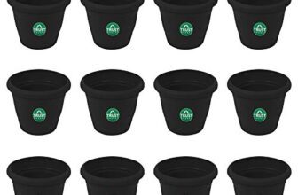 TrustBasket UV Treated Plastic Round Pot (6 Inches) -Black Color – Set of 12