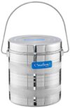Neelam Stainless Steel Size 15 22 Gauge Diamond Milk Pot with Wire Handle, 3650 ml, Silver Finish, Trusted Quality & Elegant Air Tight Storage Container,Ideal for Storing Milk, Perfect for Daily Use