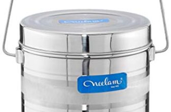 Neelam Stainless Steel Size 15 22 Gauge Diamond Milk Pot with Wire Handle, 3650 ml, Silver Finish, Trusted Quality & Elegant Air Tight Storage Container,Ideal for Storing Milk, Perfect for Daily Use