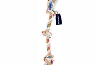 Madhabi 2-Knot Rope Dog Toy – Durable Cotton Chew Rope for Puppies and Dogs | Interactive Tug and Fetch Toy for Training, Dental Health, and Playtime Indoors or Outdoors