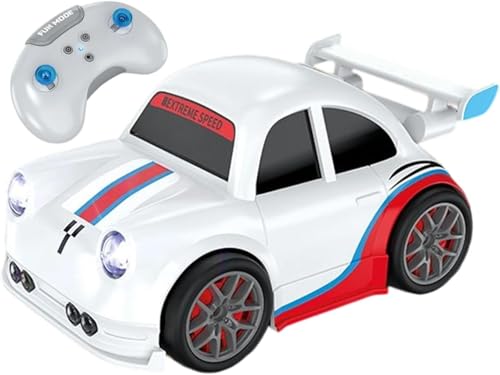 DHRUTOKO RC Remote Control Car for Kids | Rechargeable High Speed Racing Toy Car with LED Lights | 2.4GHz Remote | Indoor & Outdoor | White