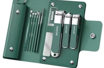Nail Cutter Set Manicure & Pedicure Kit with Stainless Steel Tools – Cuticle Remover, Nail File, Tweezers, Ear Pick Grooming Kit in Travel Case for Men & Women
