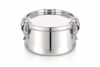 Zestka Stainless Steel Leakproof Tri-Lock Lunch Box, Airtight Tiffin Box, Spill-Proof Mini Snack Container | Compact Snack Box for Kids & Adults, Office & School Use(Silver-500ml)