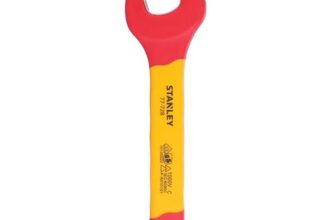 Stanley STMT77728-23B VDE Insulated Open End Wrench 22mm, Ideal For Repair Of Electric Vehicles, Red and Yellow