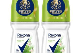 Rexona Matcha Tea & Vanilla Antiperspirant Roll-On | for Women |72H Odour Protection | Limited Edition Pack – ICC Women’s Cricket World Cup India 2025 |50 ML (Pack of 2)