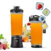 Amazon Basics Portable Hand Blender for Smoothies and Juices | USB Rechargeable | 6 Stainless Steel Blades | 600 ml Food Grade Jar | 1 Year Warranty | 2×2000 mAh Batteries (Black)