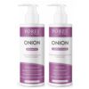 PORES Be Pure Onion Shampoo and Conditioner Combo for Hair Growth & Hair Thickness | Sulfate & Paraben Free | Anti-Dandruff, Hair Fall Control, Deep Nourishment for Dry & Damaged Hair | Unisex Formula ( 250 ml X 2 )