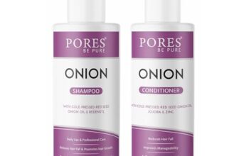 PORES Be Pure Onion Shampoo and Conditioner Combo for Hair Growth & Hair Thickness | Sulfate & Paraben Free | Anti-Dandruff, Hair Fall Control, Deep Nourishment for Dry & Damaged Hair | Unisex Formula ( 250 ml X 2 )