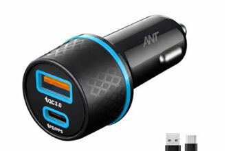 Ant Trigger 20 38W Dual Port USB-C Car Charger, PD 3.0 & QC 3.0 Fast Charging Car Adapter with Type-C & USB-A for iPhone Android Tablets