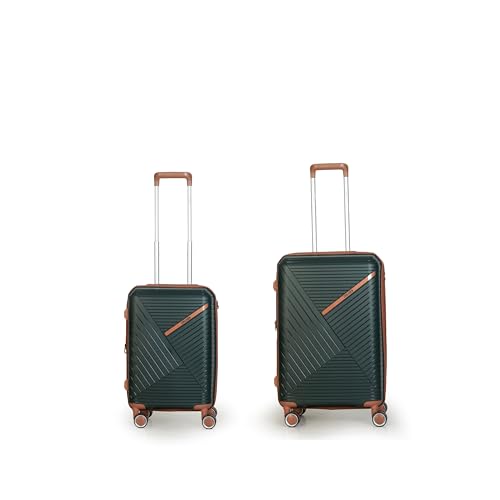 CRUISE Forest Oak Travel Trolley Bags Set (20+24 Inch)| Hard Shell Expandable Suitcases with 8 Spinner Wheels & TSA Lock | Cabin and Check-in Lightweight Luggage Bag | Adjustable Handle (Set of 2)