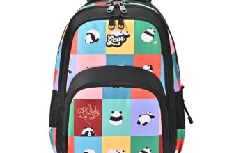 Gear Puffy Backpack 15″/21L Small Water Resistant Bag for Boys/Girls (Black-Green)