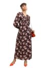 Tokyo Talkies Maroon Floral Printed Twisted Maxi Dress