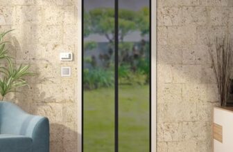 Amazon Brand – Solimo Fiberglass Magnetic Mosquito Net Screen Door – Hands Free Mesh Partition | Auto-Closing Insect Screen to Keep Bugs Out (210×100 cm, Grey)