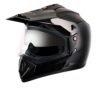 Vega Off Road ISI Certified Gloss Finish Full Face Dual Visor with Peak Helmet for Men and Women Outer Clear Visor and Inner Smoke Sun Visor(Black, Size:L)