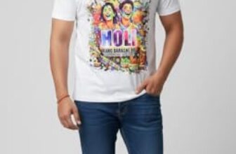 Men’s Holi Special White Graphic T-Shirt – “Rang Barse” Edition | Size S | PoPo Toys®