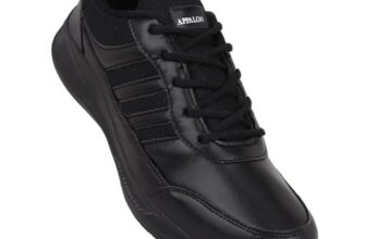 Appalon School Shoes Kids/Adults Uniform Shoe NKV | EVA Sole and Remixe Upper Shoes For Girl & Boy Stylish | Sports/Casual Shoes For Boys, Girls | Classic Lace-Up Comfort and Durability | All Day Comfortable (UK Footwear Size System, Big Kid, Men, Alpha, Medium, Medium)