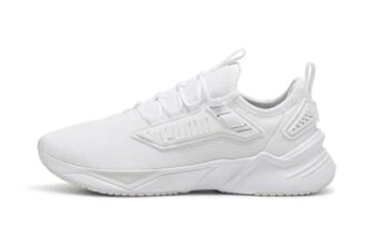 PUMA | Retaliate 3 Running Shoes | White-Feather Gray-Black | 5UK