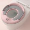 Little Olive Baby Potty Seat with Backrest and Splash Guard | Soft Cushioned Toilet Trainer for Kids | Ergonomic Training Potty Chair for Toddlers | Pink