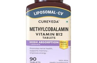 Cureveda Liposomal Vitamin B12 1500 mcg Tablets, 90 Count