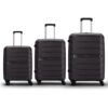 Aristocrat Liberty 8 Wheel Set of 3 Large Size (Check-in), Medium Size (Check-in) & Cabin (Small Size) Hard Case Trolley Bags, Lightweight Polypropylene Luggage, 3-Yr Global Warranty, Saddle Brown
