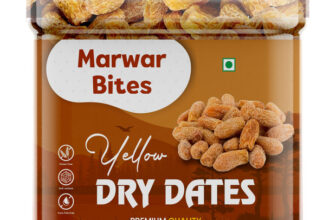 Marwar Bites Premium Dry Dates, Yellow Kharak Grade A | No Added Sugar | Khajoor Dates(1 x 500 g)