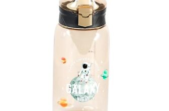 Attro Galaxy Water Bottle a Stylish and Functional 700ml Water Bottlewith Eye-Catching Print & Fruit Infuser Easy to Carry with Grip Handle Airtight,Leakproof,100% Food Grade & Durable-Peanut Brown