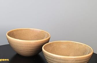 VOLA Organic Big Bowl Set of 2 Aesthetic Design Made with Ceramic (Porcelain) Premium Material Home & Office Use Kitchen & Dining Luxury Tableware Ideal for Gifting Sepia Brown