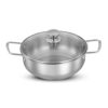 Amazon Brand Solimo – Stainless Steel Induction Bottom Kadhai with Glass Lid 22 Cm