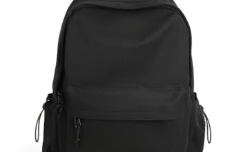 Glowic Laptop Backpack, 2 compartments, bottle holder, organizer, school bag for boys and girls, college bag for women and men, office bag, travel bag (Black)
