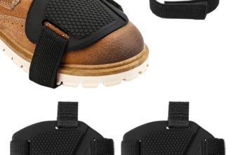 Motorcycle Gear Shift Shoe Protector Pads, 2 Pcs Adjustable Gear Shifter Cover with Hook and Loop Strap, Non-Slip Rubber Toe Guard for Riding Boots, Sports Bikes, Scooters and Commuter Motorcycles