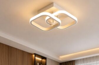 Desidiya 22W Modern LED Ceiling Light, 2 Square Flush Mount,3 Color Dimming