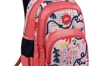 Gear Diva 41L Extra Large Water Resistant School Bag/Casual 5 Compartment Backpack/Daypack/Travel Backpack/College Bag Kids Bag For Girls, 38 Lt – Pink